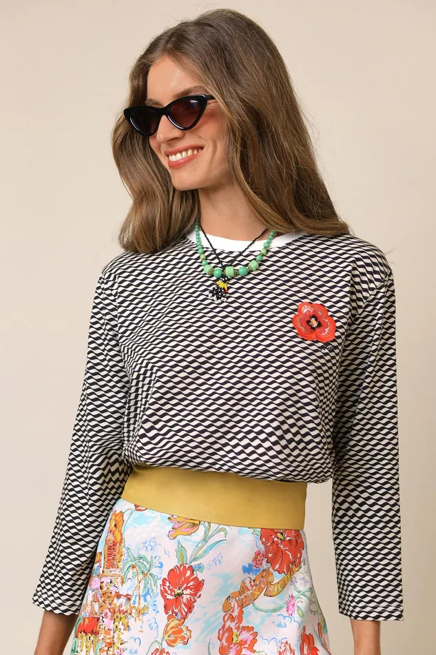 RIXO Tops Marnie Mono Wave 8211 Women