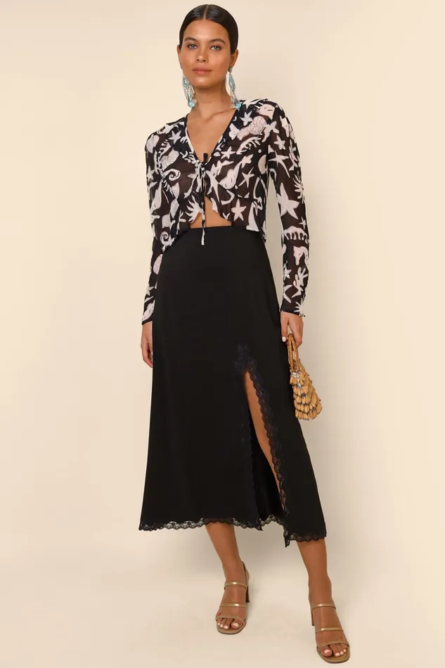 RIXO Tops Neelu Sequin Ocean Black 8211 Women