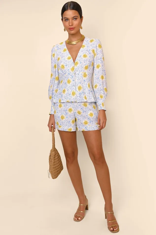RIXO Tops Noreen Wavey Sun Ivory 8211 Women RIXO Tops Noreen Wavey Sun Ivory 8211 Women