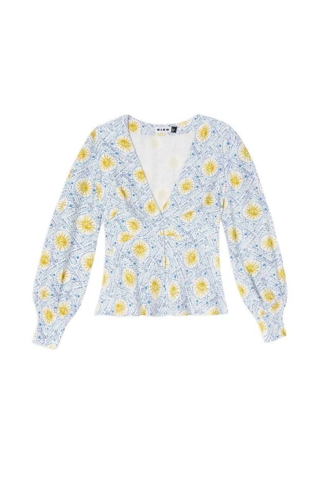 RIXO Tops Noreen Wavey Sun Ivory 8211 Women RIXO Tops Noreen Wavey Sun Ivory 8211 Women