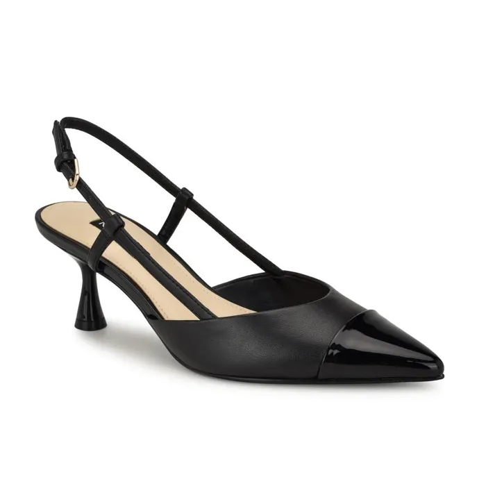 Rizzy Cap Toe Slingbacks Black Women Nine West Heels