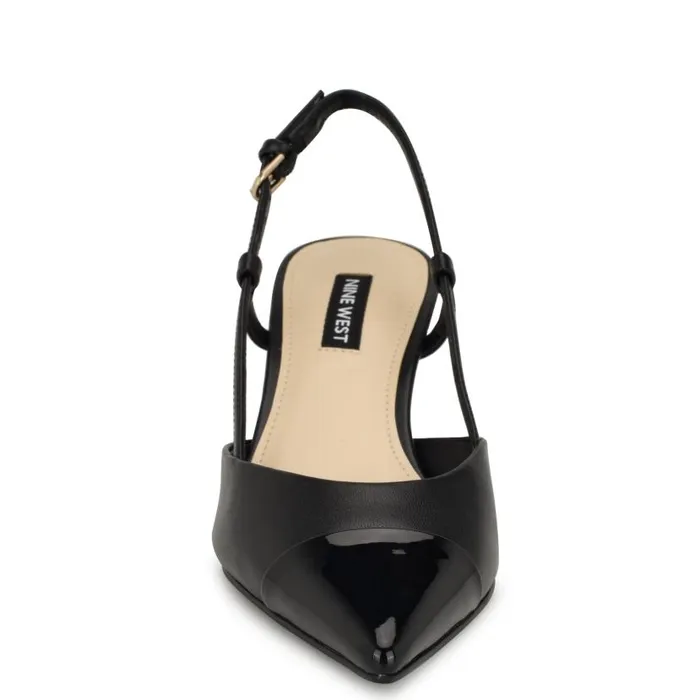 Rizzy Cap Toe Slingbacks Black Women Nine West Heels
