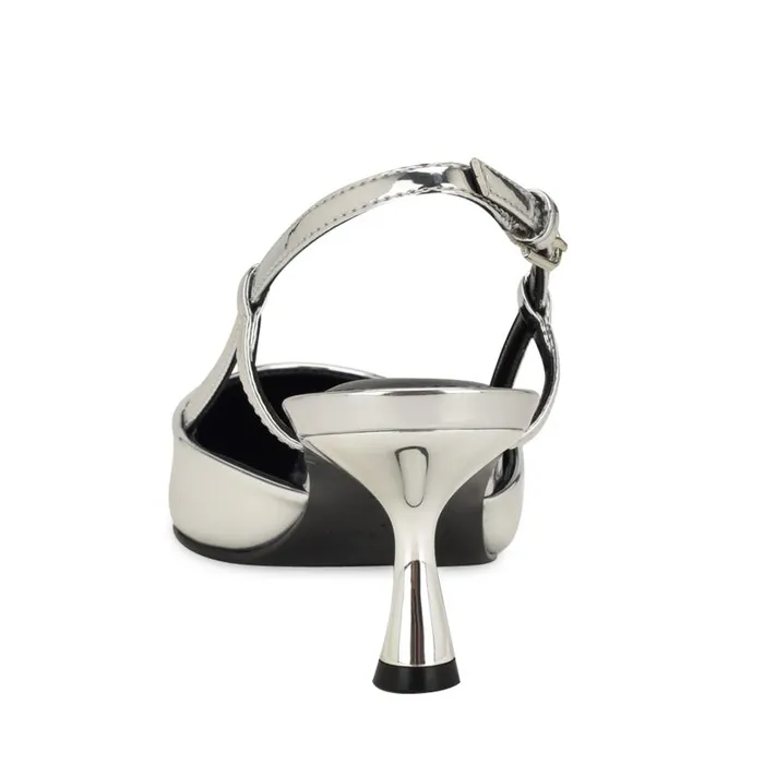 Rizzy Cap Toe Slingbacks Silver Women Nine West Heels