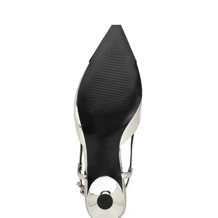 Rizzy Cap Toe Slingbacks Silver Women Nine West Heels