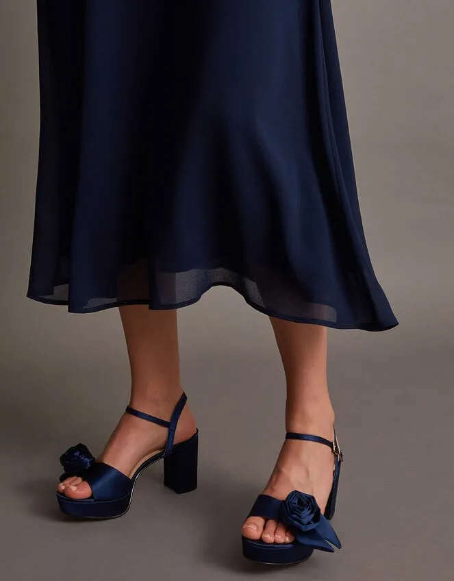 Rosette Platform Heels Blue Women Monsoon Platforms