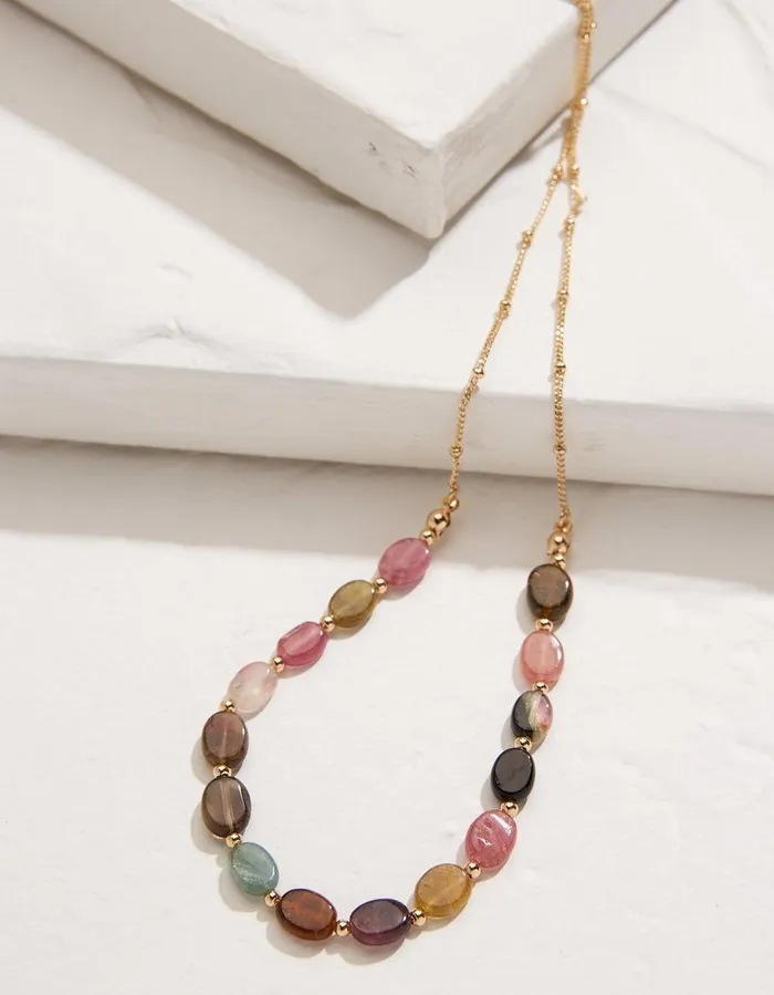 Round Stone Necklace Multi Women FatFace Jewellery