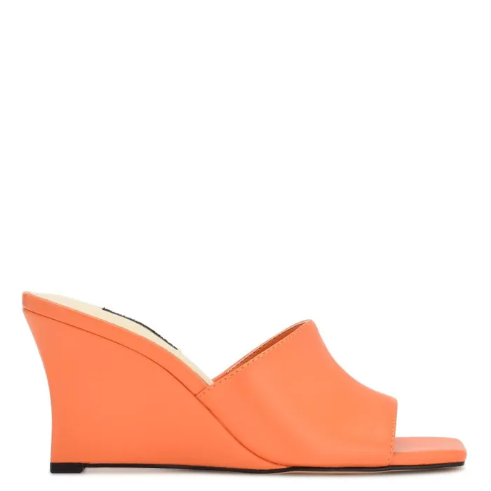 Rovah Wedge Slide Sandals Orange Women Nine West Sandals