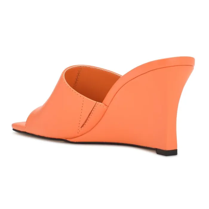 Rovah Wedge Slide Sandals Orange Women Nine West Sandals