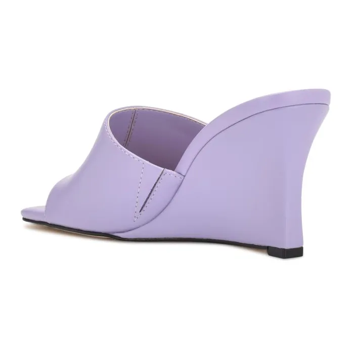 Rovah Wedge Slide Sandals Purple Women Nine West Sandals