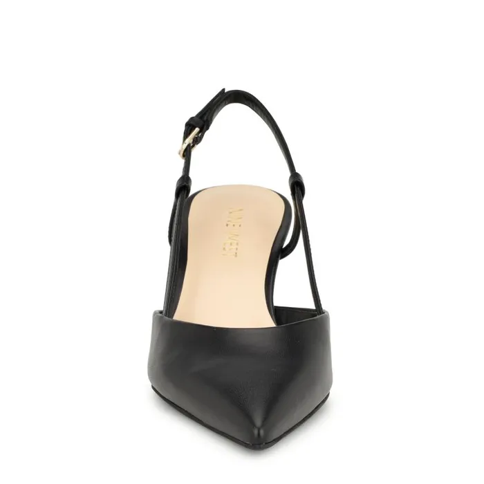 Rowen Pointy Toe Slingbacks Black Women Nine West Heels