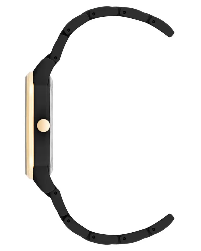 Rubberized Bracelet Watch Black WomenMen Nine West Watches