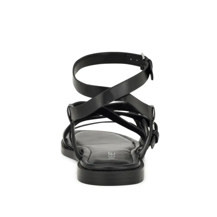 Rulen Flat Strappy Sandals Black Women Nine West Sandals