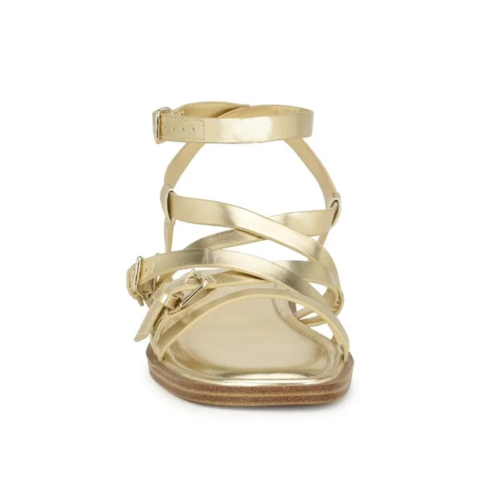 Rulen Flat Strappy Sandals Platino Women Nine West Sandals