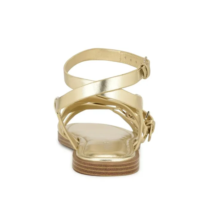Rulen Flat Strappy Sandals Platino Women Nine West Sandals