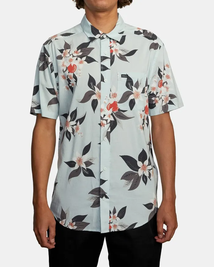 RVCA Flannels Flannels Anaheim Short Sleeve Shirt Green Tea Gnt