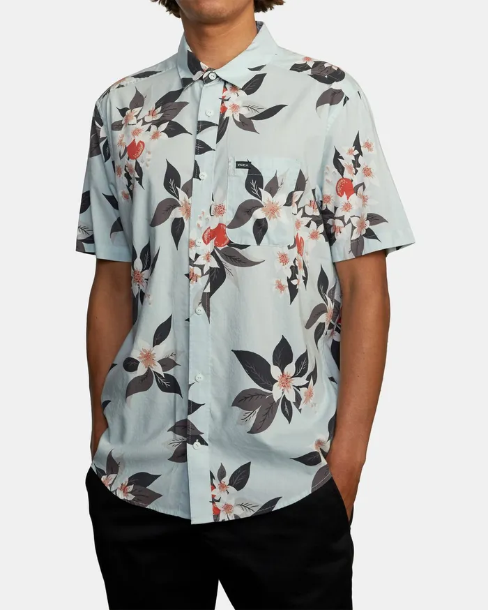 RVCA Flannels Flannels Anaheim Short Sleeve Shirt Green Tea Gnt