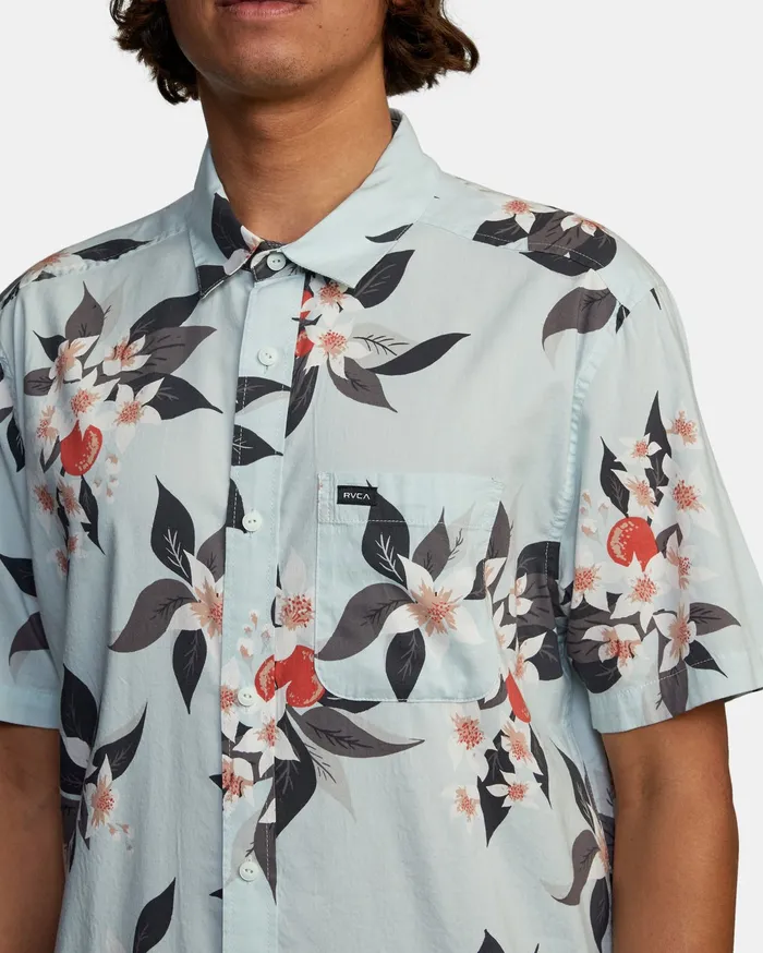 RVCA Flannels Flannels Anaheim Short Sleeve Shirt Green Tea Gnt