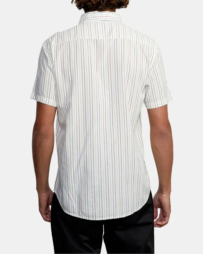 RVCA Flannels Flannels Cassidy Stripe Short Sleeve Shirt White Wht