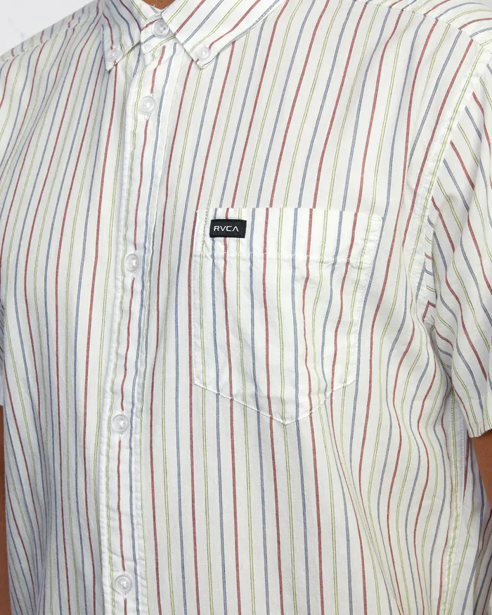 RVCA Flannels Flannels Cassidy Stripe Short Sleeve Shirt White Wht