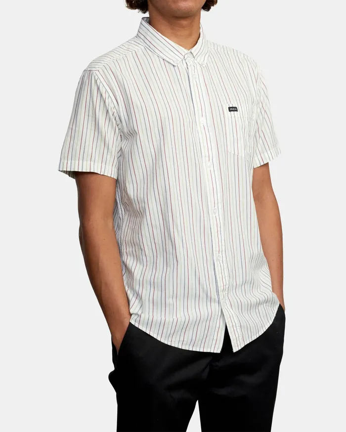 RVCA Flannels Flannels Cassidy Stripe Short Sleeve Shirt White Wht