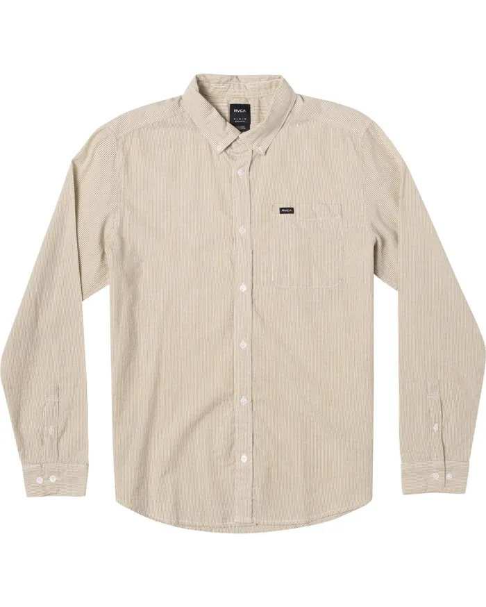 RVCA Flannels Flannels Endless Seersucker Long Sleeve Shirt Camel Cml