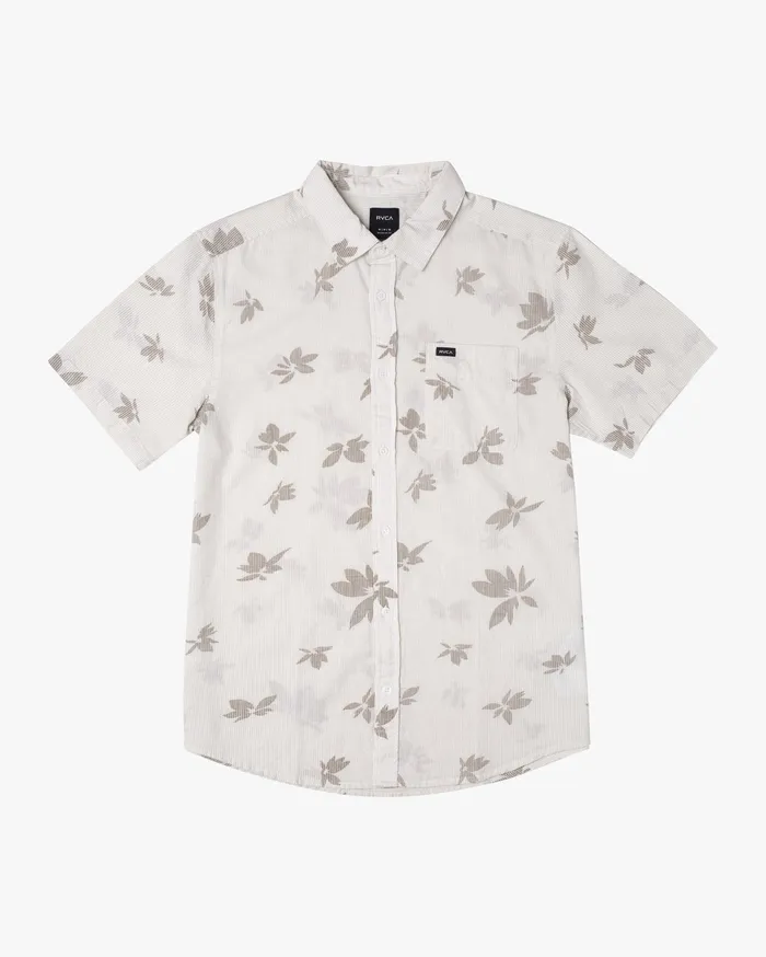 RVCA Flannels Flannels Endless Seersucker Print Short Sleeve Shirt Antique White Anw RVCA Flannels Flannels Endless Seersucker Print Short Sleeve Shirt Antique White Anw
