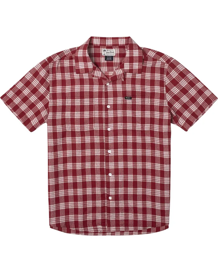 RVCA Flannels Flannels Evan Mock Palaka Short Sleeve Shirt Chili Chl