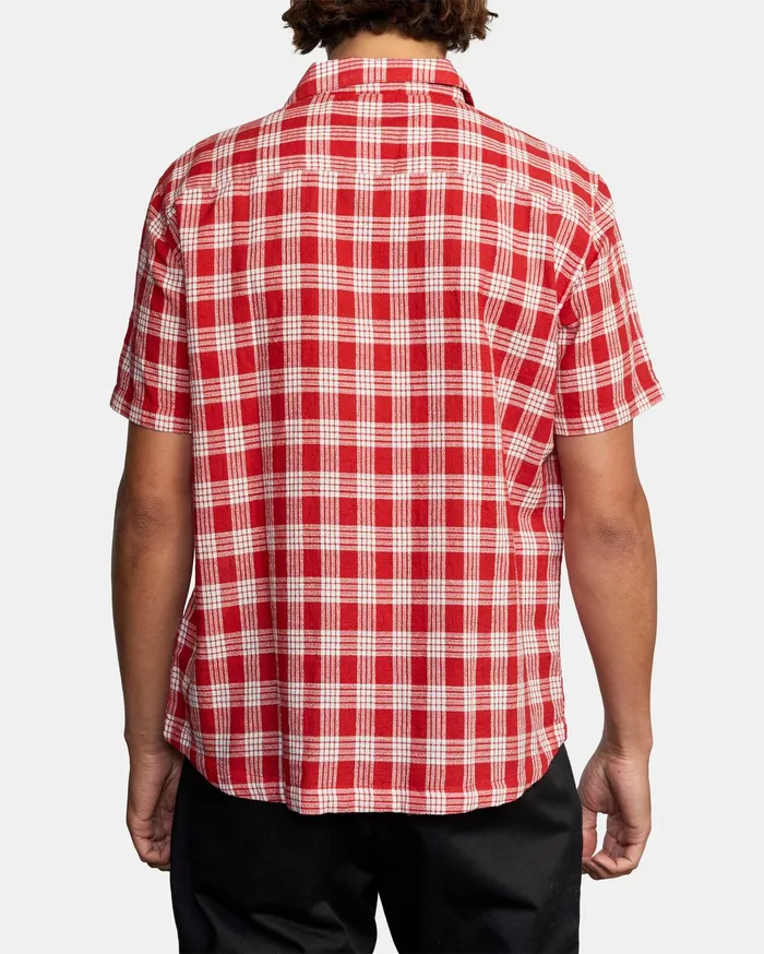 RVCA Flannels Flannels Evan Mock Palaka Short Sleeve Shirt Chili Chl