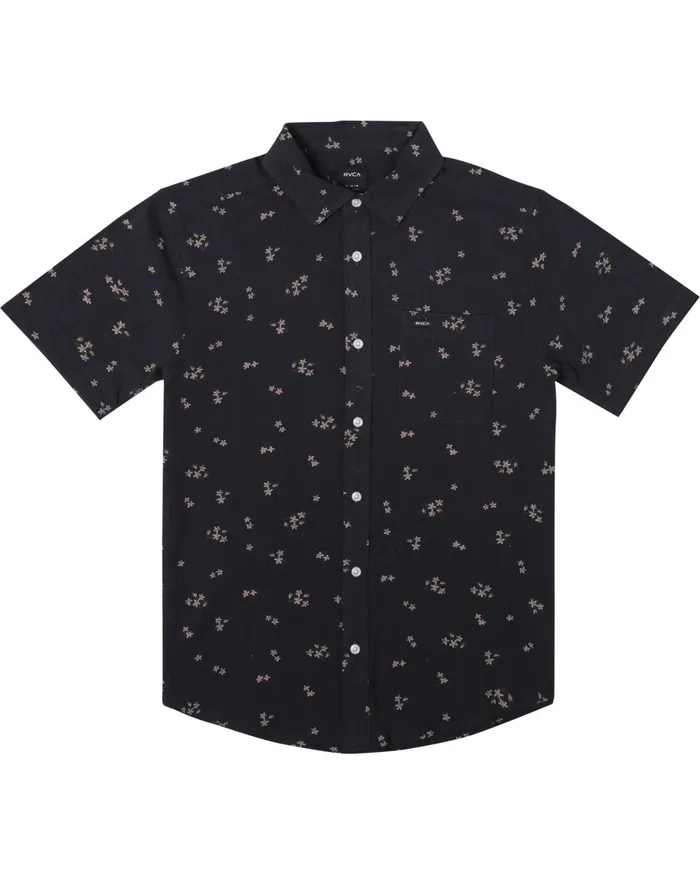 RVCA Flannels Flannels Falling Sakura Short Sleeve Shirt Black Blk