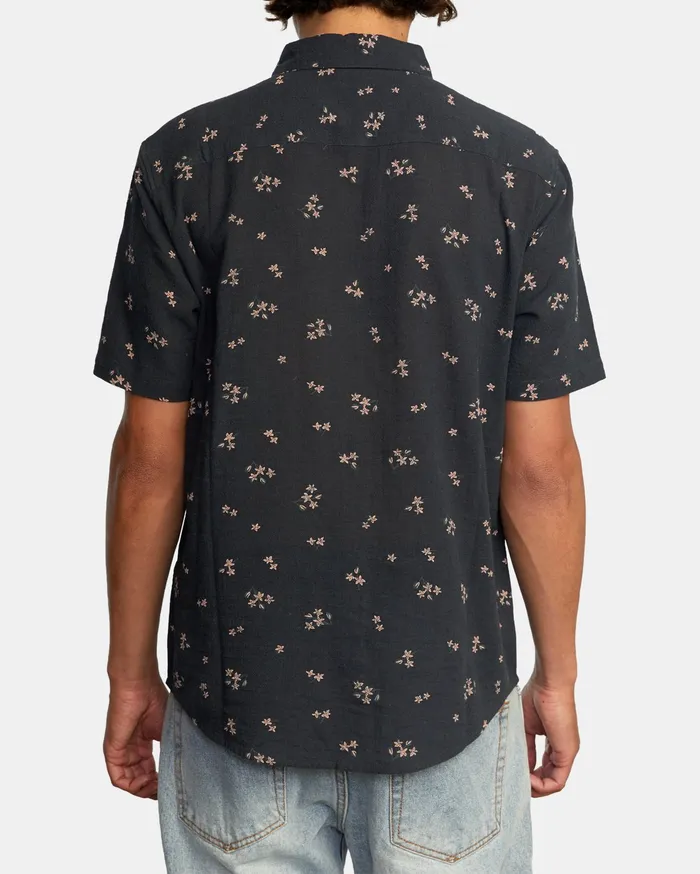 RVCA Flannels Flannels Falling Sakura Short Sleeve Shirt Black Blk