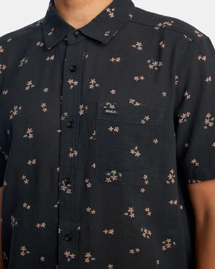 RVCA Flannels Flannels Falling Sakura Short Sleeve Shirt Black Blk