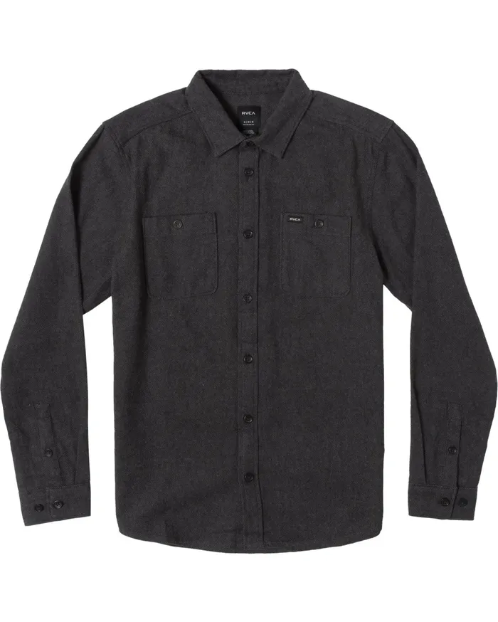 RVCA Flannels Flannels Harvest Long Sleeve Flannel Dark Grey Dgy
