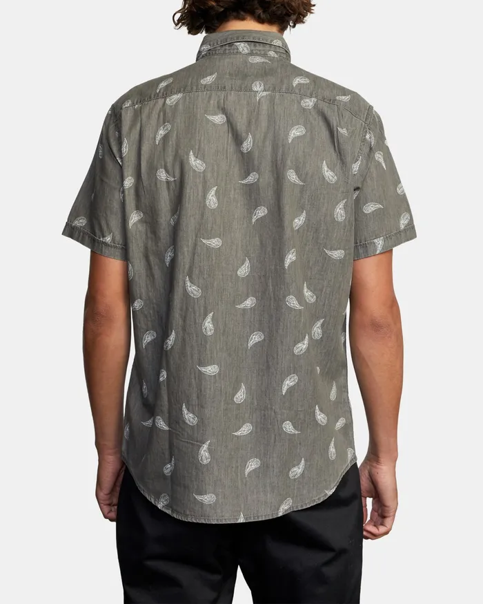 RVCA Flannels Flannels Hastings Floral Short Sleeve Shirt Washed Black Waa