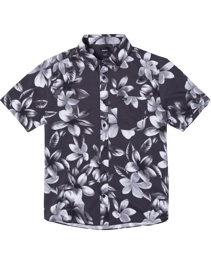 RVCA Flannels Flannels Lanai Floral Short Sleeve Shirt Pirate Black Ptk