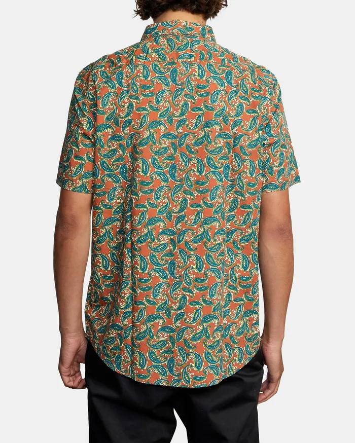 RVCA Flannels Flannels Mind Flower Paisley Short Sleeve Shirt Clay Cly