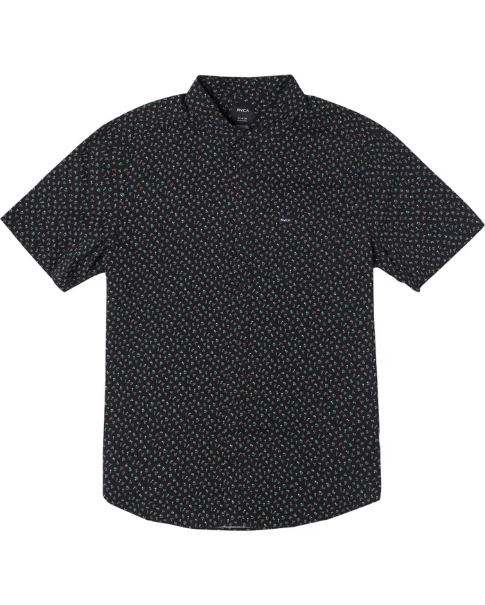 RVCA Flannels Flannels Pure Joy Short Sleeve Shirt Black Blk