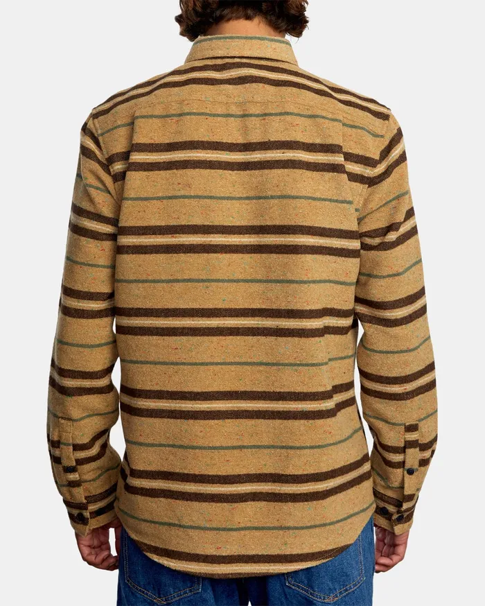 RVCA Flannels Flannels Rvca Blanket Long Sleeve Shirt Dark Khaki Dkh
