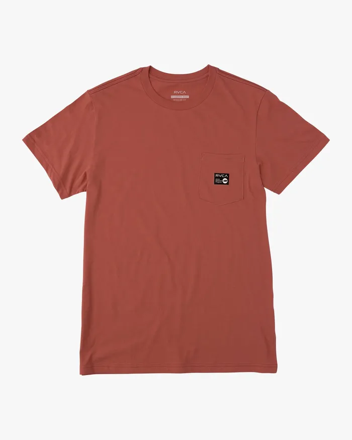 RVCA Mens Artist Tees Anp Short Sleeve Pocket Tee Warm Red Wmr