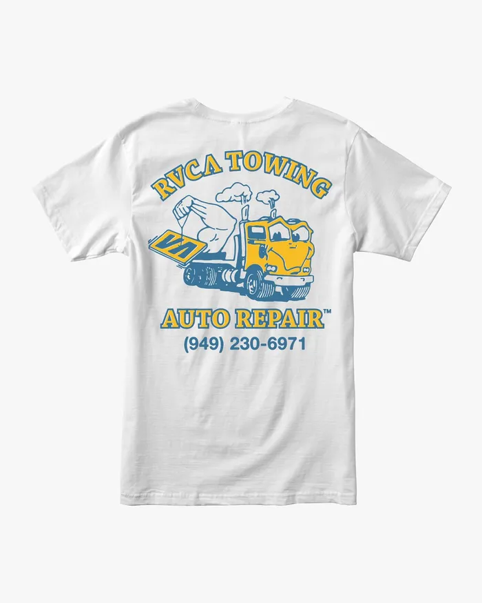 RVCA Mens Artist Tees Auto Repair Short Sleeve Tee White Wht