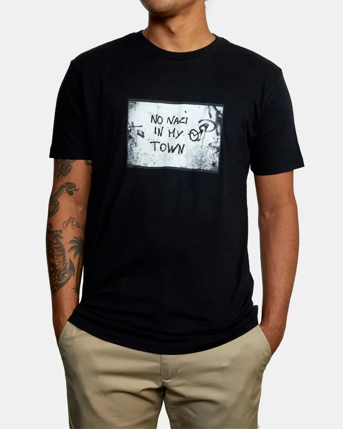 RVCA Mens Artist Tees My Town X Deanna Templeton Short Sleeve Tee Black Blk