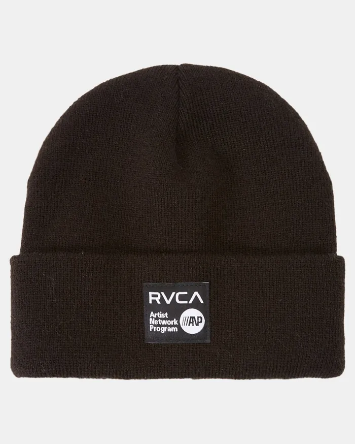 RVCA Mens Hats Anp Cuff Knit Beanie Black Blk For Sale