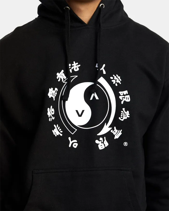 RVCA Mens Hoodies Bruce Lee Eighty Years Pullover Hoodie Black Blk Cheap On Sale