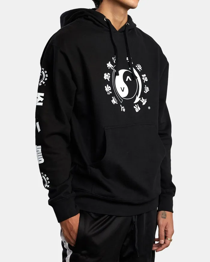 RVCA Mens Hoodies Bruce Lee Eighty Years Pullover Hoodie Black Blk Cheap On Sale