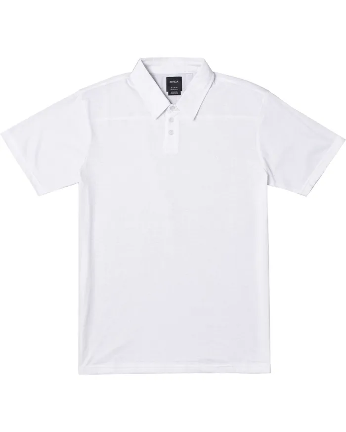 RVCA Mens Knit Sure Thing Iii Polo Shirt Optic White Otw