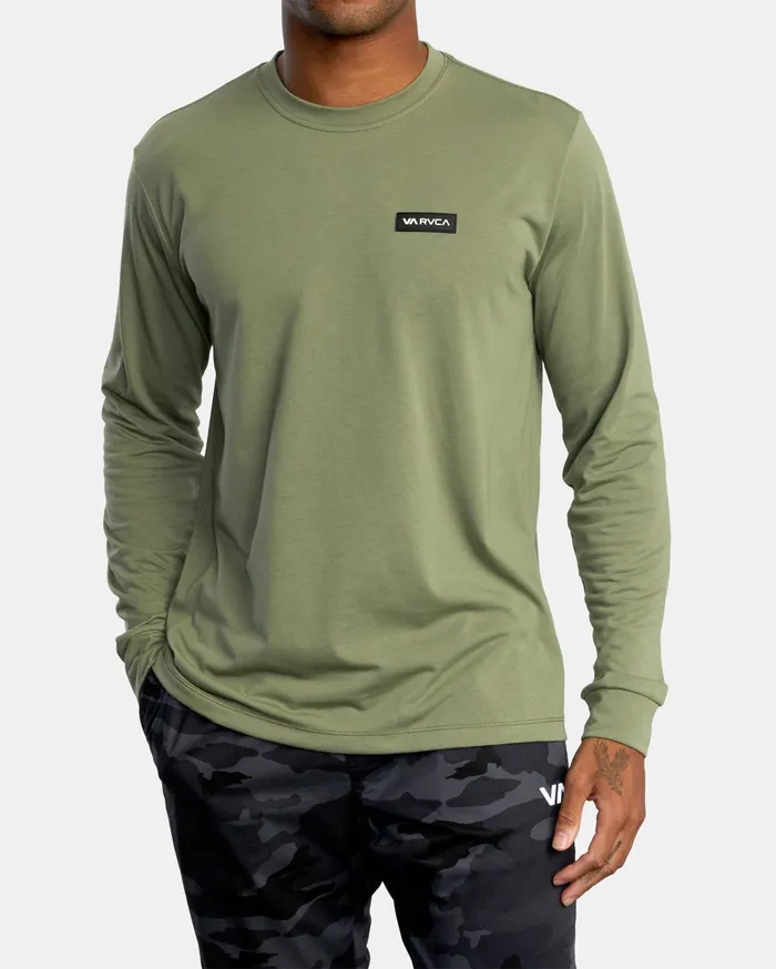 RVCA Mens Long Sleeves Icon Performance Long Sleeve Tee Terre Verte Gnr0