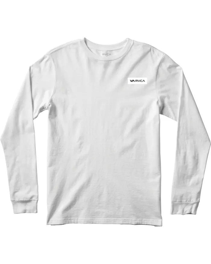 RVCA Mens Long Sleeves Icon Performance Long Sleeve Tee White Wht