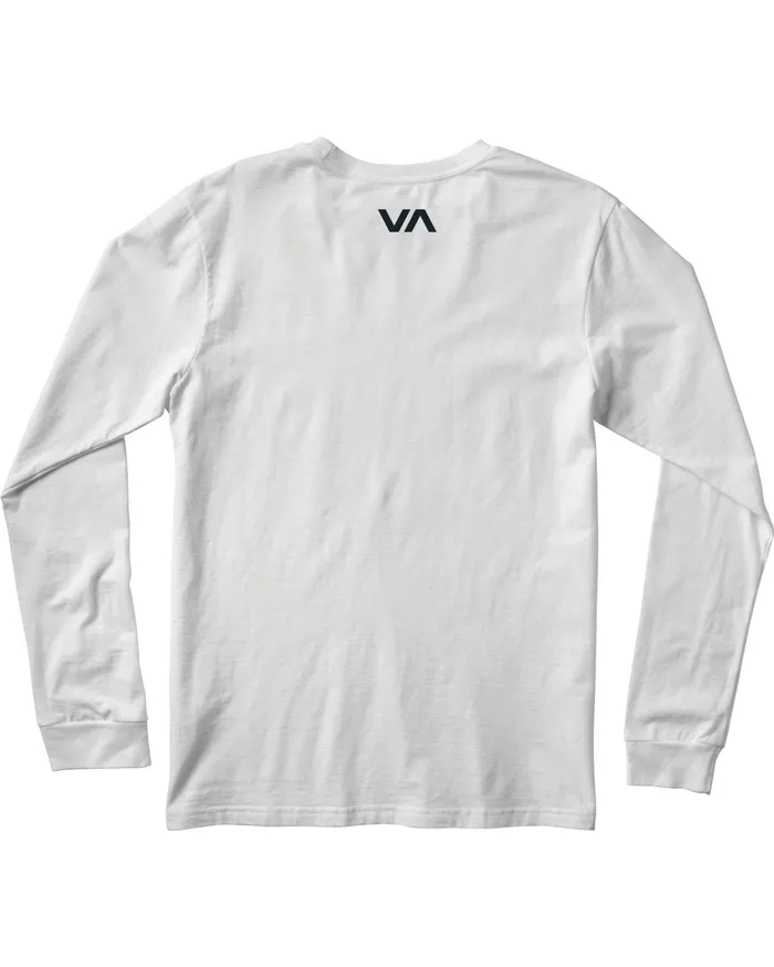 RVCA Mens Long Sleeves Icon Performance Long Sleeve Tee White Wht