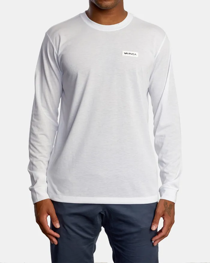 RVCA Mens Long Sleeves Icon Performance Long Sleeve Tee White Wht