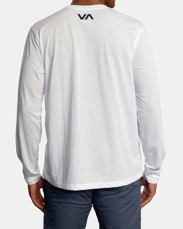RVCA Mens Long Sleeves Icon Performance Long Sleeve Tee White Wht