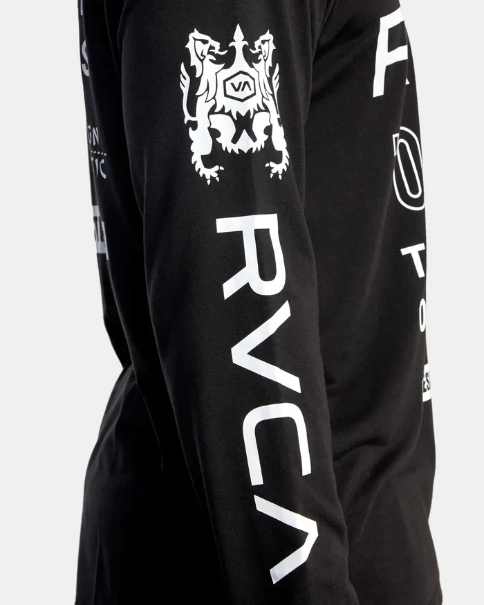 RVCA Mens Long Sleeves Va Sport All Brand Long Sleeve Workout Shirt Black Blk